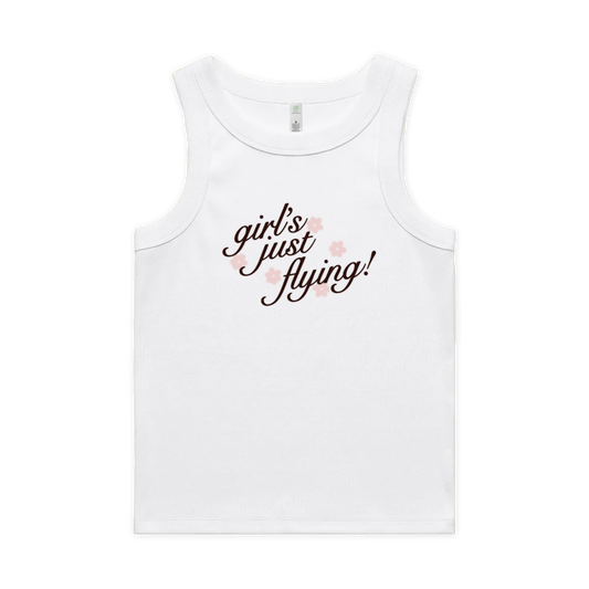 Girl's Just Flying Tank White