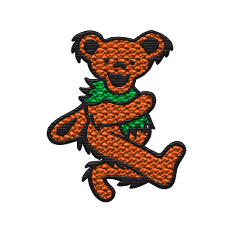 Dancing Bear Chenille Patch (Orange)