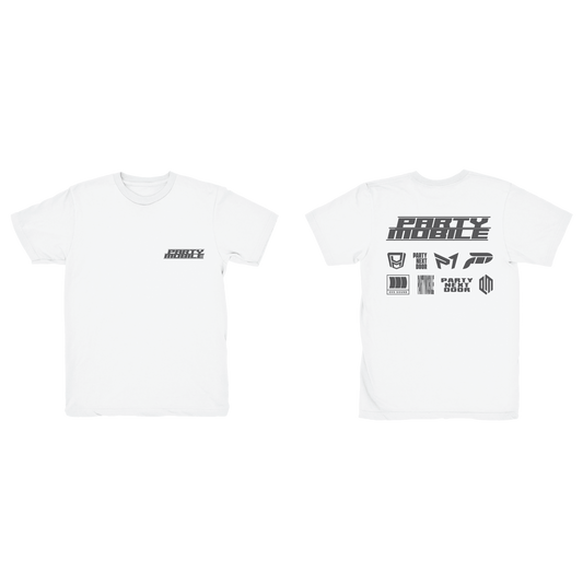 PARTYMOBILE Drop 3 Multi Logo White T-Shirt