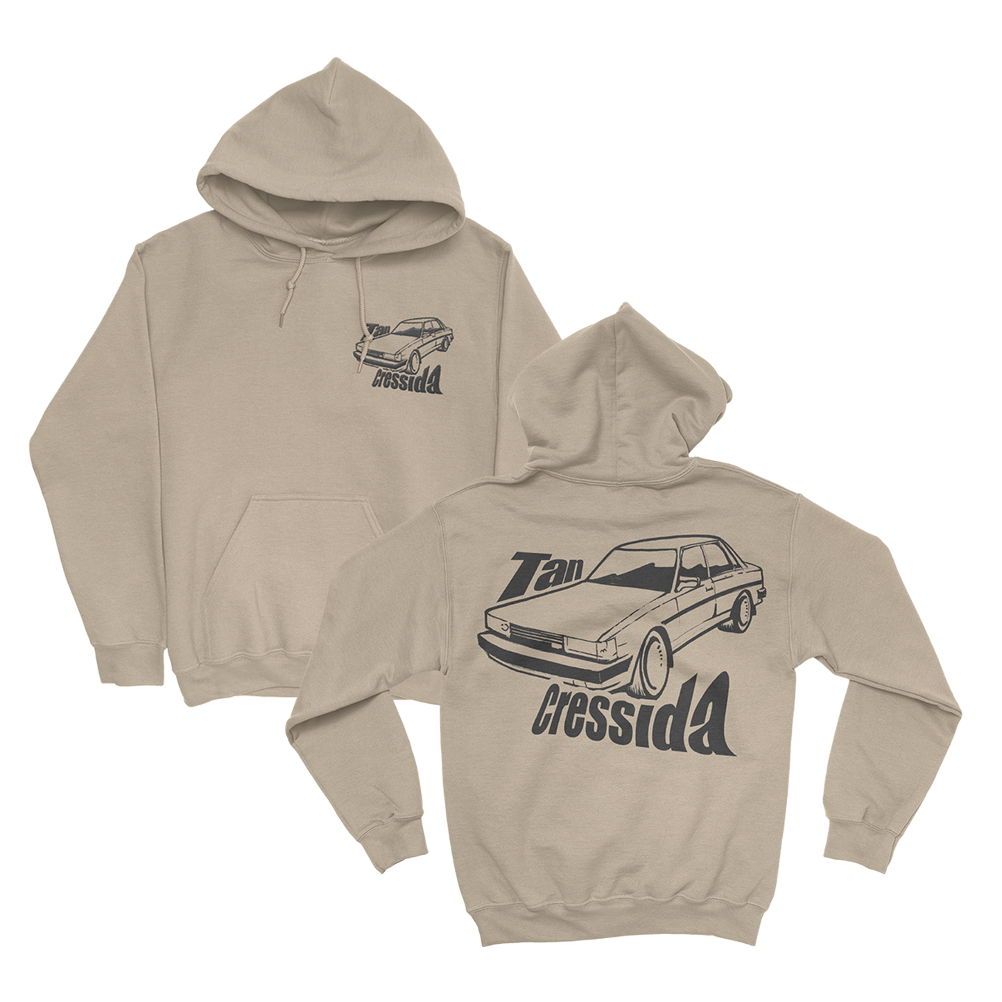 Tan Cressida Label Hoodie