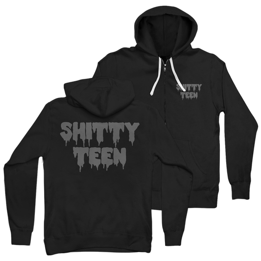 Shitty Teen Black Zip Hoodie