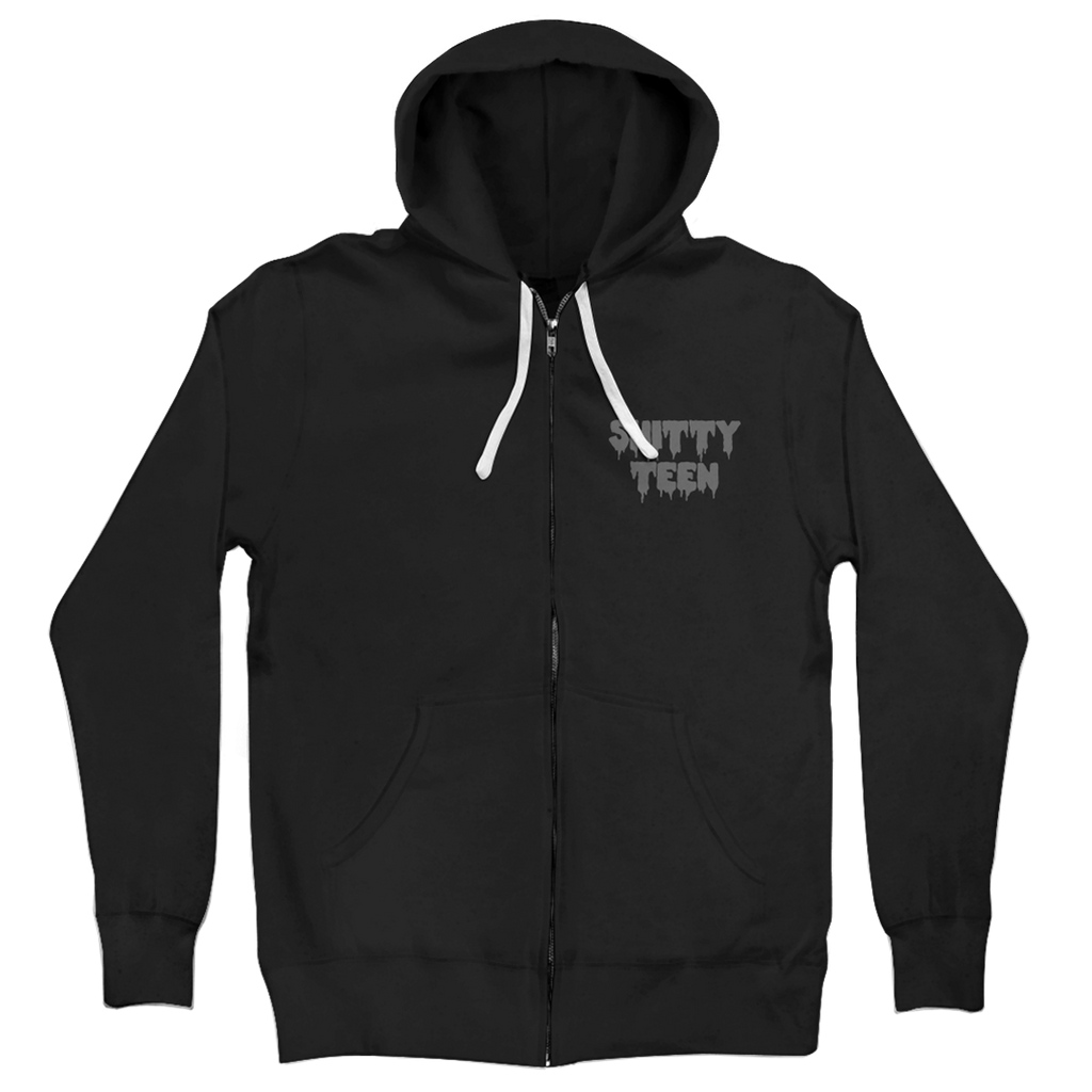 Shitty Teen Black Zip Hoodie