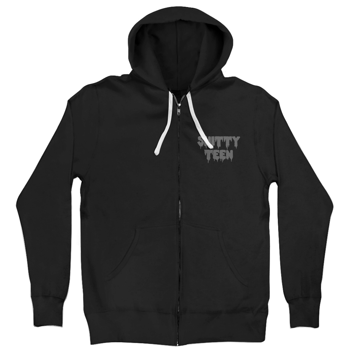 Shitty Teen Black Zip Hoodie