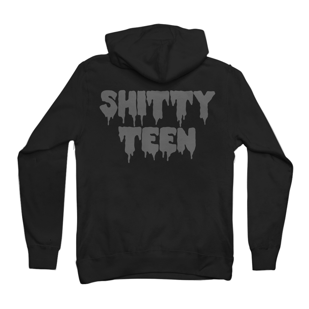 Shitty Teen Black Zip Hoodie