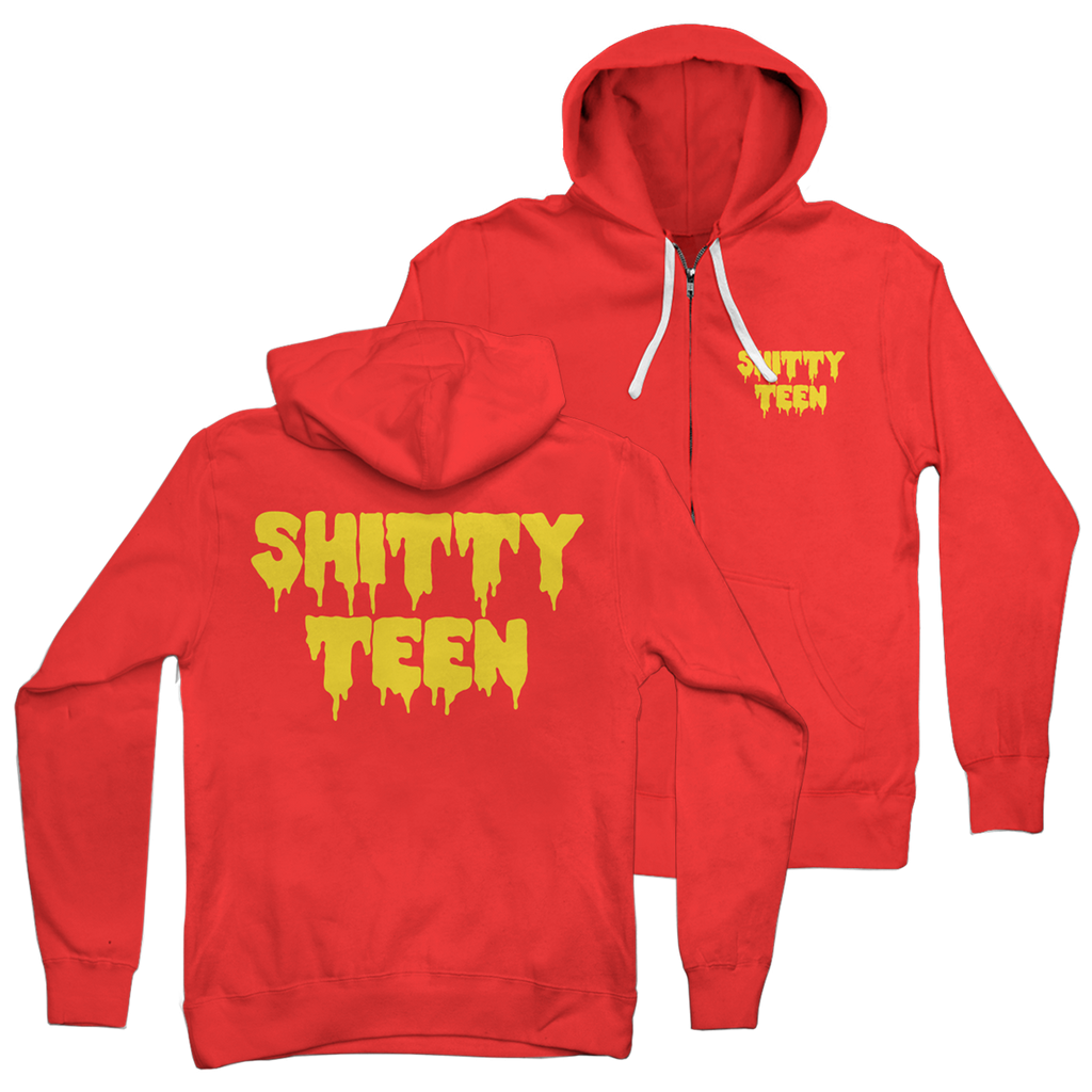 Shitty Teen Red Zip Hoodie