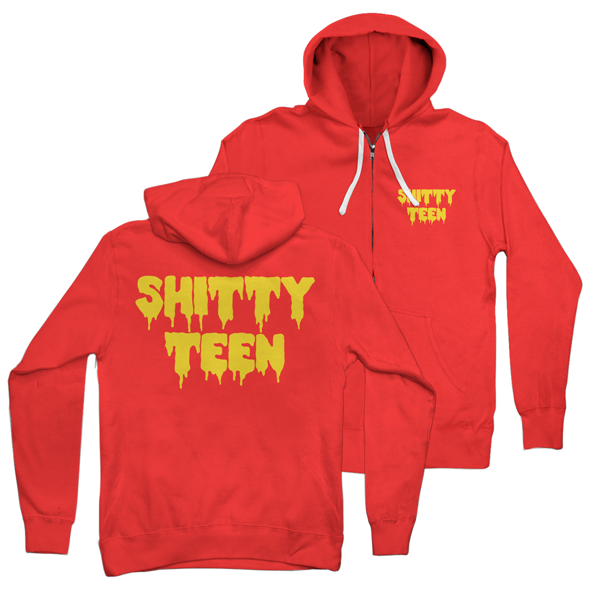 Shitty Teen Red Zip Hoodie
