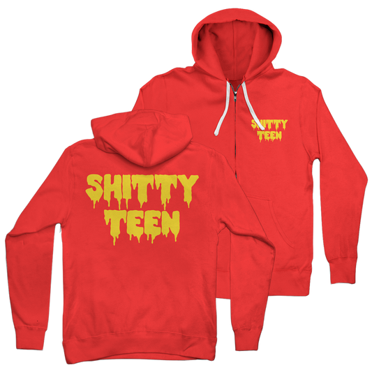 Shitty Teen Red Zip Hoodie