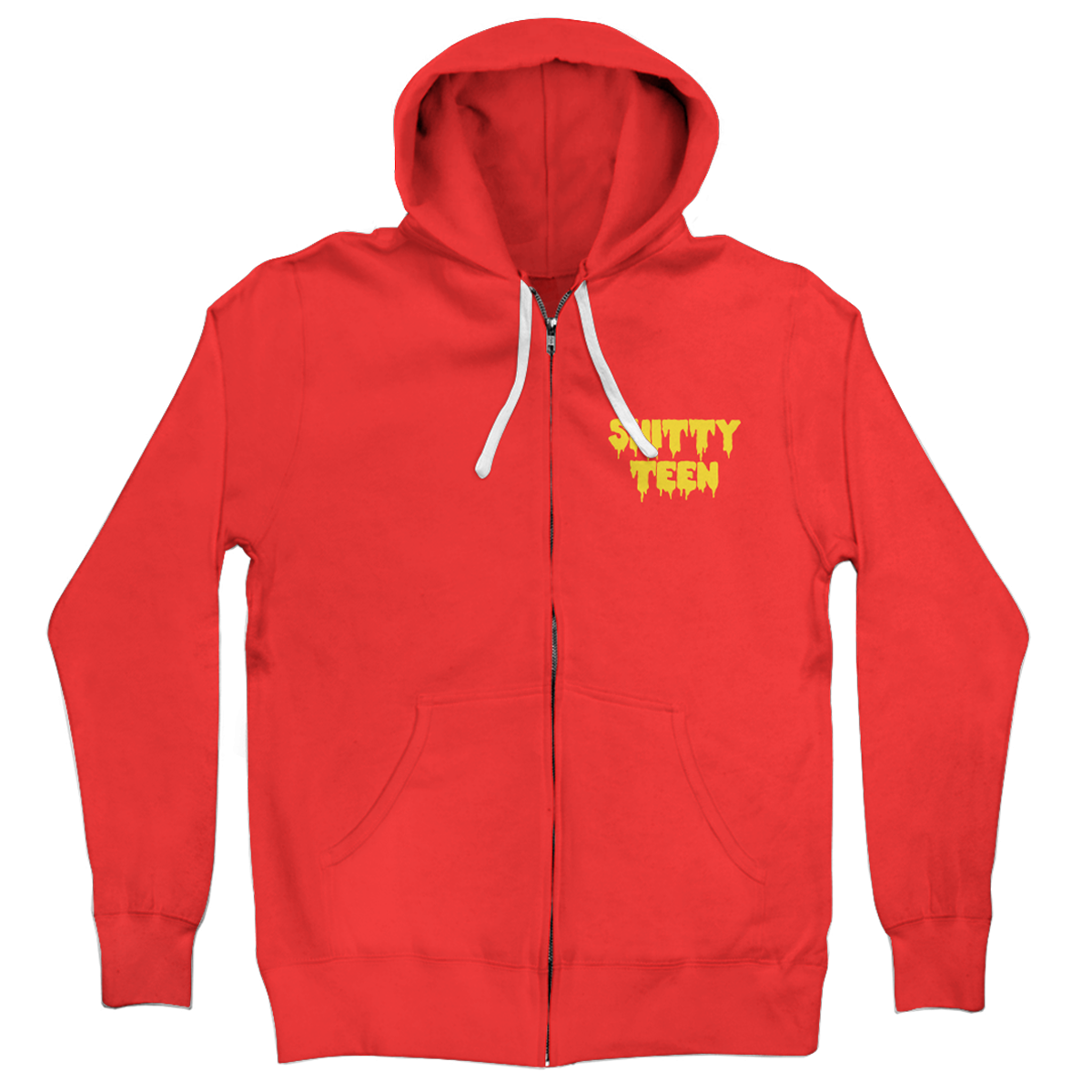 Shitty Teen Red Zip Hoodie