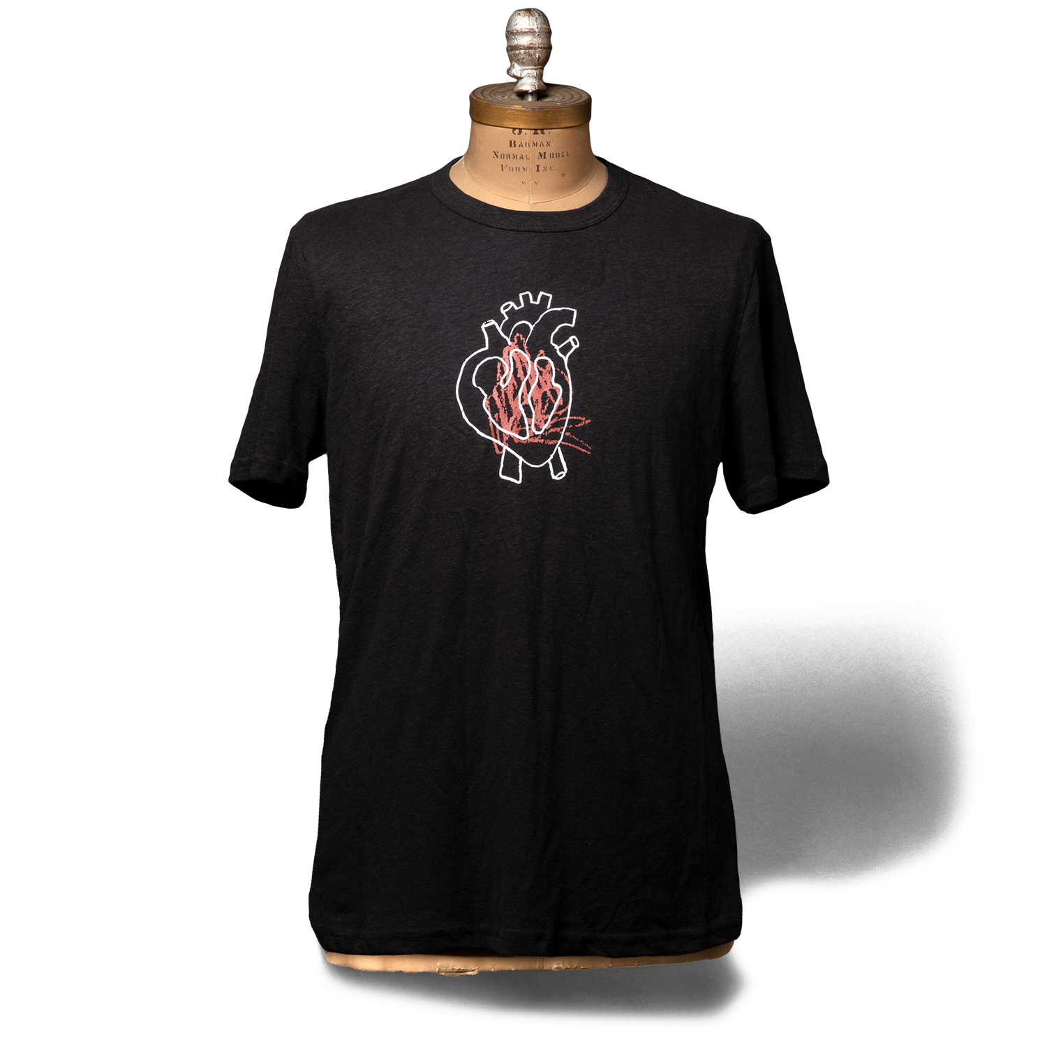 Soft Organic Heart Solo Men's Black T-Shirt