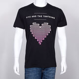 Lined Up Heart Unisex T-Shirt (Black)