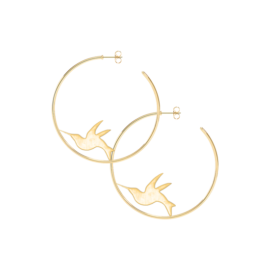 Hummingbird Hoop Earrings